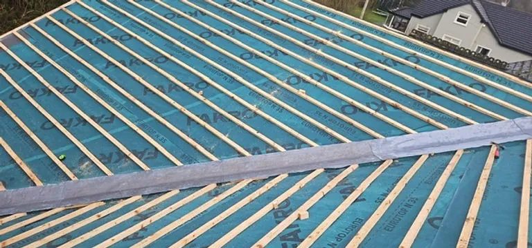 New breathable membrane and battens across a stripped roof, Global Roofing and Guttering, Dublin